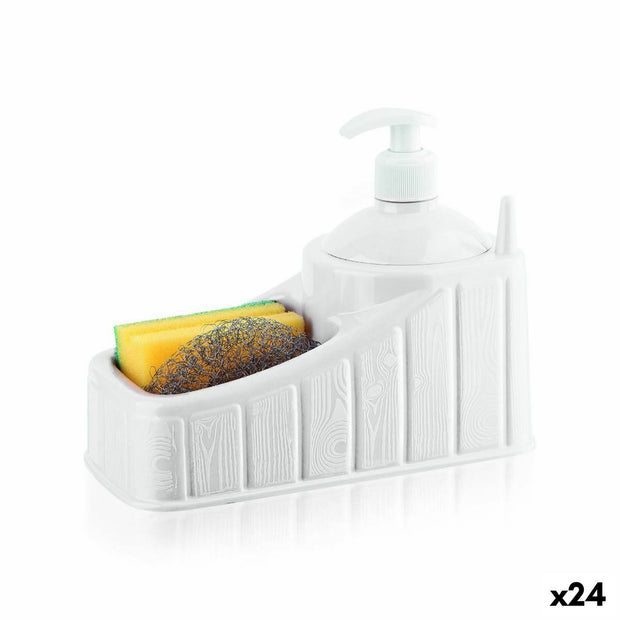 2-in-1 zeepdispenser voor het aanrecht Privilege Plastic Wit (24 Stuks)