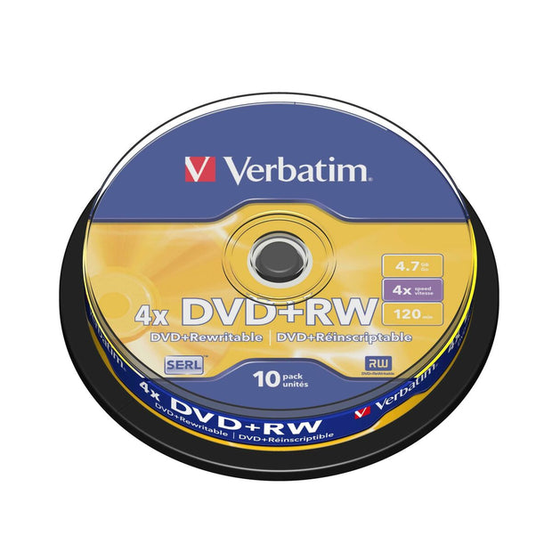DVD-RW Verbatim    10 Unités Noir 4,7 GB 4x (10 Unités)