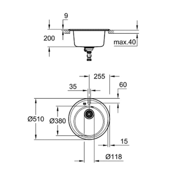 Wastafel met Eén Spoelbak Grohe K200