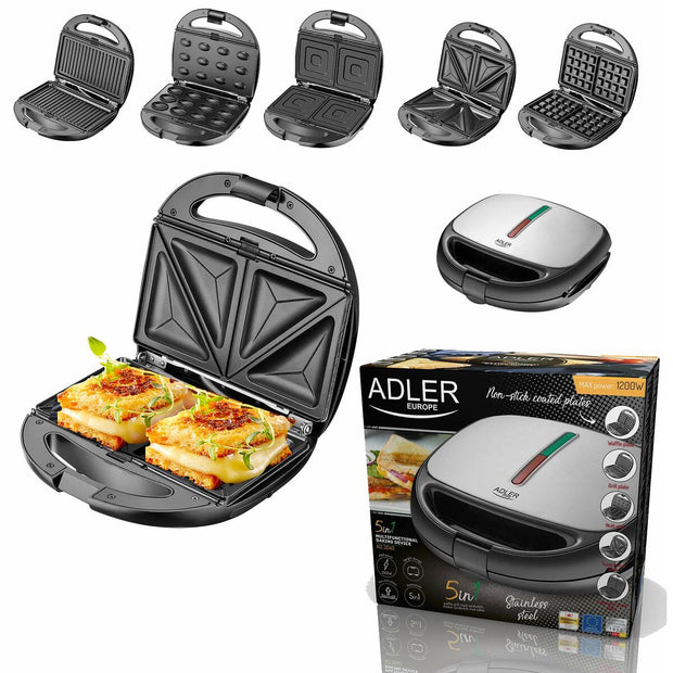 Tosti apparaat Adler AD 3040 Zwart Grijs 1200 W