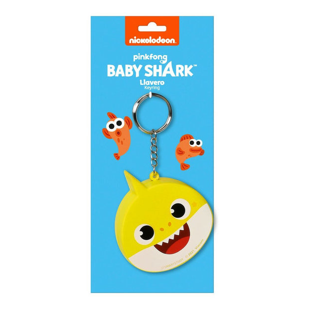 Sleutelhanger Baby Shark Beach day Geel Licht Blauw