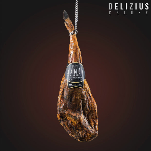 Iberische ham van met graan gevoerde varkens Delizius Deluxe
