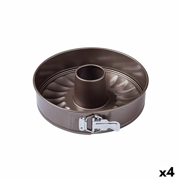 Springvorm Pan Pyrex Asimetria Ring Zwart Metaal 4 Stuks Ø 26 cm