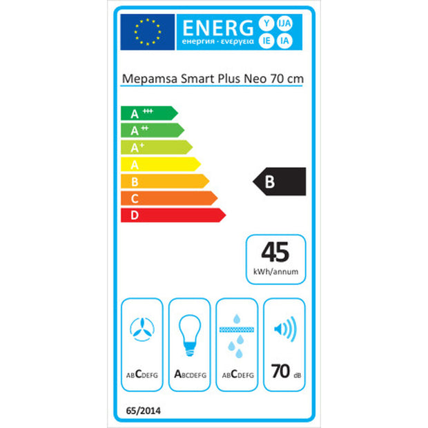 Conventionele Afzuigkap Mepamsa SMART 70X 70 cm 300 m3/h 125W D