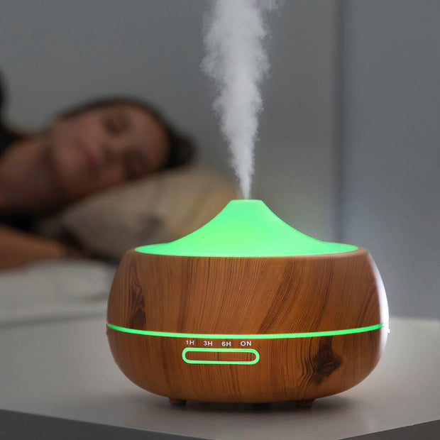 Aromaverstuiver bevochtiger met meerkleurige LED Wooden-Effect InnovaGoods
