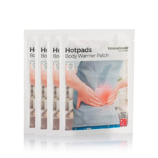 Zelfklevende Warmtepleisters voor het lichaam Hotpads InnovaGoods (Set van 4)